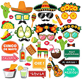 Ensemble d'accessoires disponibles de chez PhotoboothSherbrooke.ca